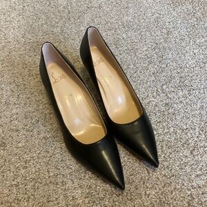 Black leather stilettos